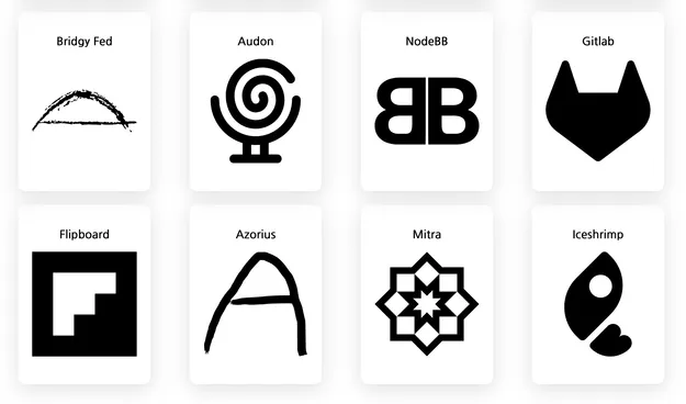 a bunch of icons for fediverse projects