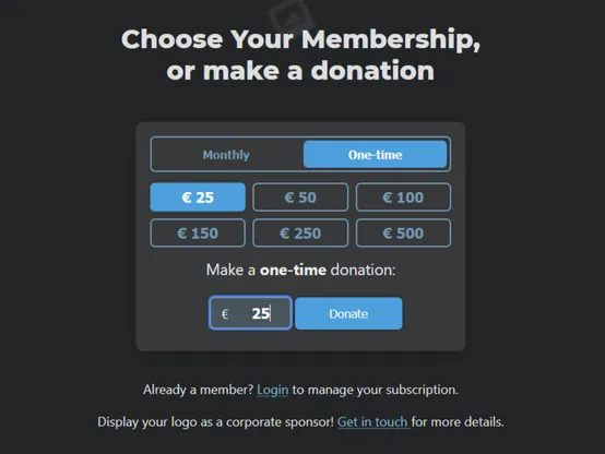 Choose Your Membership, or make a donation

Display your logo as a corporate sponsor! Get in touch for more details.