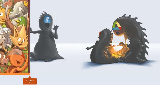 Screenshot of the Framasoft 2023 donation bar at 19% - €37284