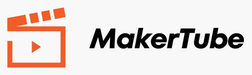 MakerTube logo with orange film clap icon and text