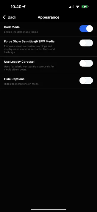 New pixelfed app with dark mode