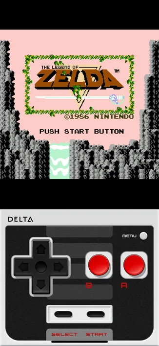 Screenshot of Delta emulating The Legend of Zelda for NES