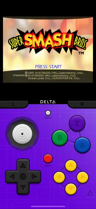 Screenshot of Delta emulating Super Smash Bros. for Nintendo 64