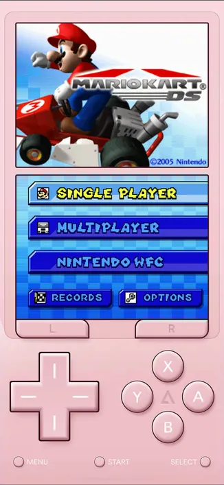 Screenshot of Delta emulating MarioKart DS for Nintendo DS