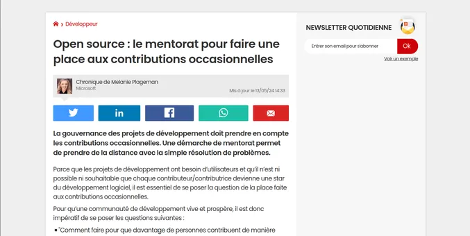 capture d'écran de l'article