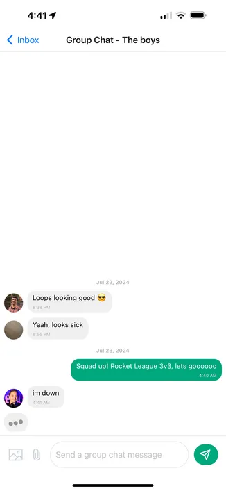 Screenshot of the Sup app