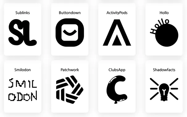a screenshot of a bunch of fediverse icons on the website https://wake.st