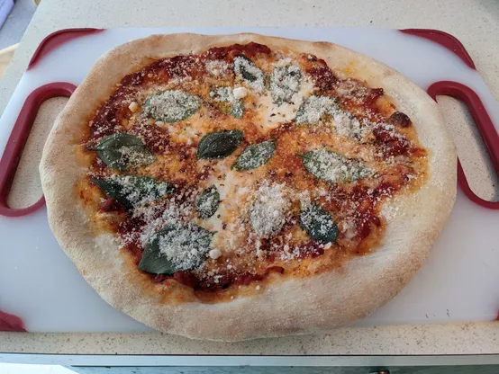 fresh baked home made margherita pizza