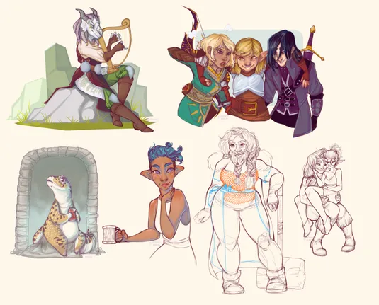 A collection of dnd illustrations/sketches that I have done in the past.