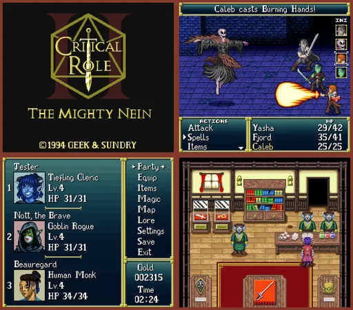 Critical Role as a SNES RPG Fan Art