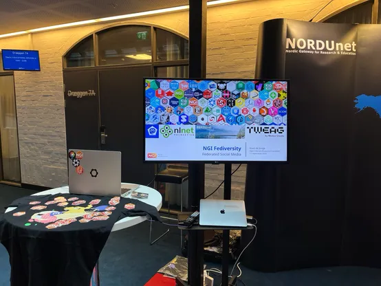 Stand with Mastodon shirt and Fediversity stickers