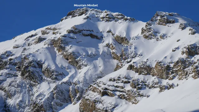 Looking up at a big mountain face, lines of snow, rock & light weaving through the formations of raw earth. The feeling in this mountain image reminds me there is something bigger, beyond just ourselves. Hilda Peak, in Banff National Park, Alberta, Canada. 