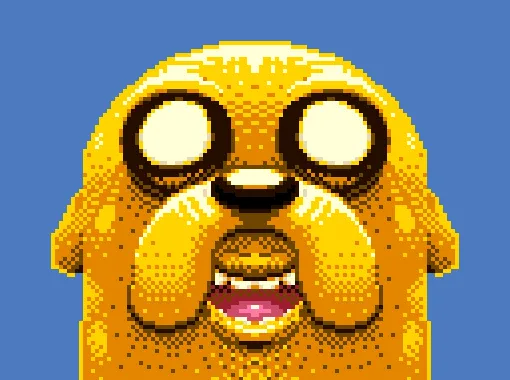 My really old pixelart Jake the Dog from the Adventure Time show. (to draw some attention I guess)