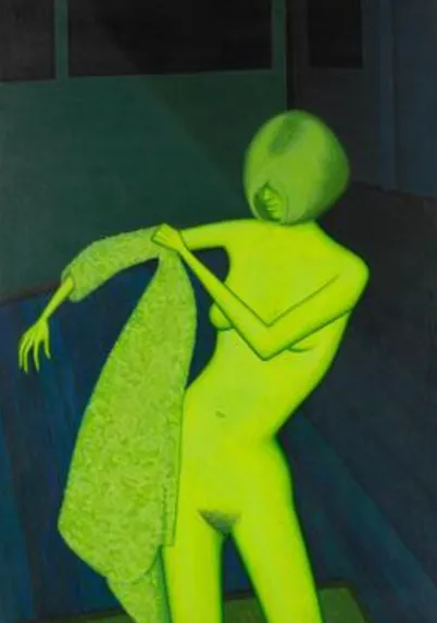 John Brack's fluorescent green Nude in Dressing Gown.