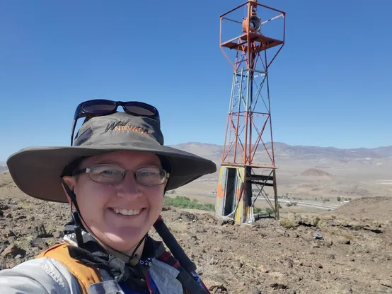 Hiked up to one of the remaining beacons from the Transcontinental Airmail Service. The orange and white skeleton framed Beacon 216 is the only remote one I've seen with the housing to the light on the top. The base of this beacon still has some of the piping for the gas supply that powered the light at the top.