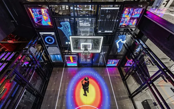 Interactive installation for a sneaker company's retail location