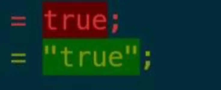 Javascript code-change from a boolean value that was true to a string that contains "true".