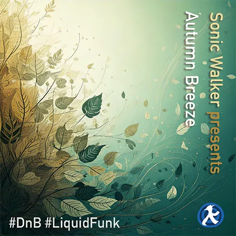 Cover for the "Autumn Breeze" DJ mix showing an illustration of autumn leaves blowing in the wind.