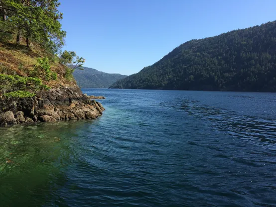 A photo taken in Malahat, BC (near Victoria, on Vancouver Island), showing Finlayson Arm, a Canadian fjord. 