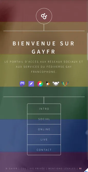 Page d'accueil du portail du fédiverse gay francophone