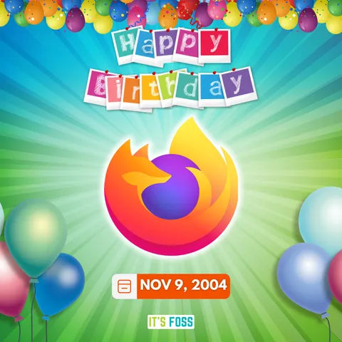 Happy Birthday Firefox

Nov 9, 2004

The picture has a mixed green backdrop with many balloons and the Firefox logo.