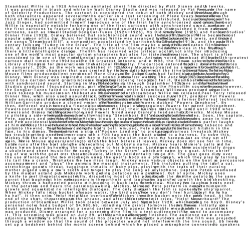 Steamboat Willy formed with whitespaces in text.