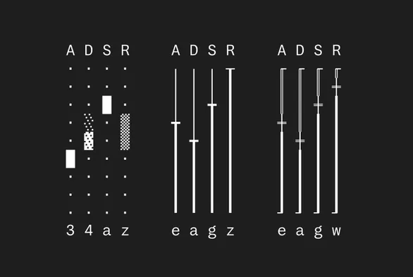 Mockup of ADSR settings for command line synthesizer.