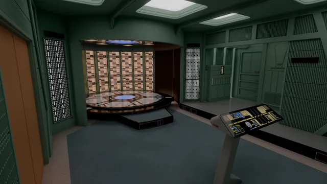 3D recreation of the transporter room of the Enterprise-D as seen on Star Trek TNG