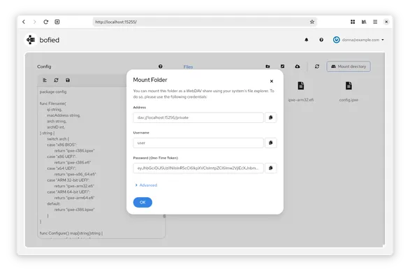 The mounting screen for bofied