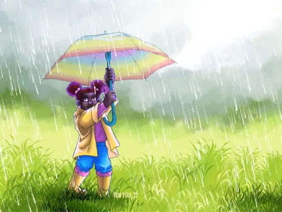 But I'm A Cat Person: Cybele with a translucent umbrella in the rain