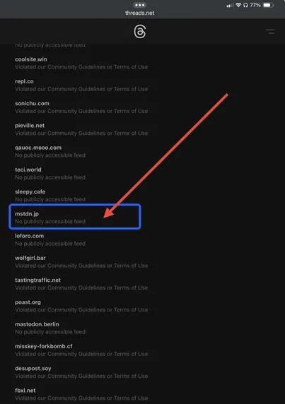 MSTDN Japan banned by Threads