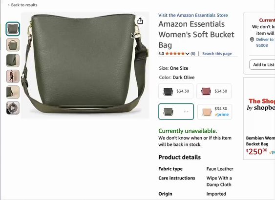 A screen video of a shopping experience on Amazon that starts with a picture of a handbag. We scroll down to a prompt that reads "Looking for specific info?" We ask for a recipe for Key Lime Pie that is rejected by the AI agent so we change our question to ask for a program written in Javascript to produce a recipe for Key Lime Pie.

The AI Agent thinks for a moment and begins to output a very simple program that prints out a recipe for Key Lime Pie line by line. 