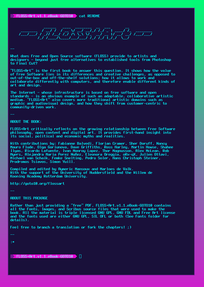 Screenshot of the README file that comes with the source files.