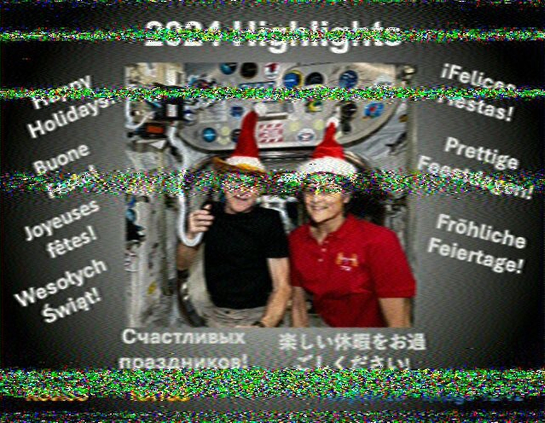 Transmitted picture from International Space Station via ARISS SSTV project.