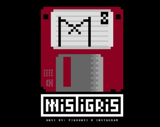 Mistigris floppy diskette design by PiquANSI