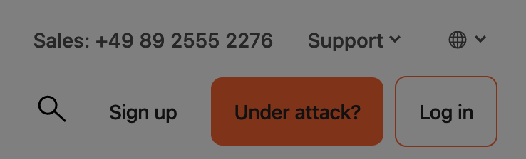 Screenshot from the Cloudflare website showing a sales phone number of: +49 89 2555 2276