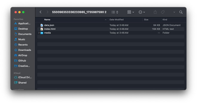 The simple export structure