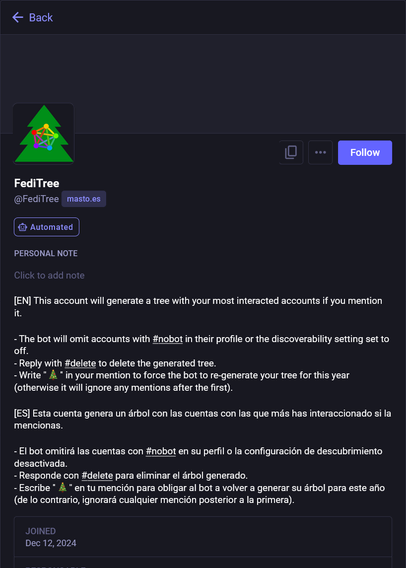 A screenshot of @FediTree@masto.es 's profile.