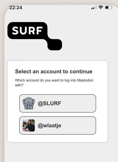 Select your personal account or group account when your part of a team that has presence on Mastodon!