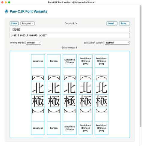 Pan-CJK Font Variants utility screenshot