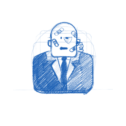 Bouncer app icon sketch.