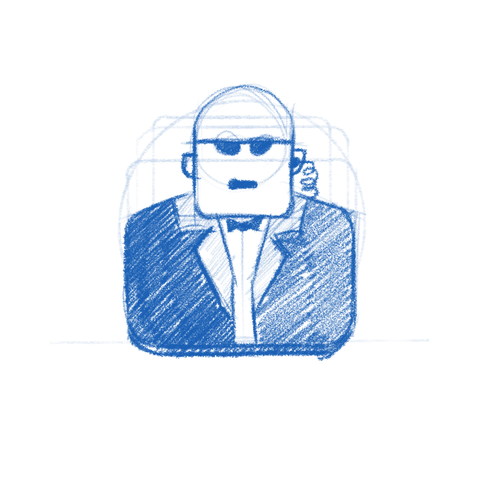 Bouncer app icon sketch.