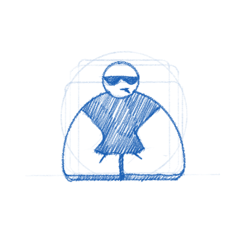 Bouncer app icon sketch.