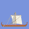 Pixelart drawing of a 13-seat longship from viking-age Denmark.

Specifically it's a drawing of the Helge Ask reconstruction from the Viking Ship Museum in Roskilde, Denmark.