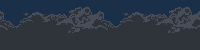 Pixelart of a dark-grey cloud on a dark blue sky. The cloud fills the lower half of the image, and is repeated once horizontally to show how it tiles in that dimension.