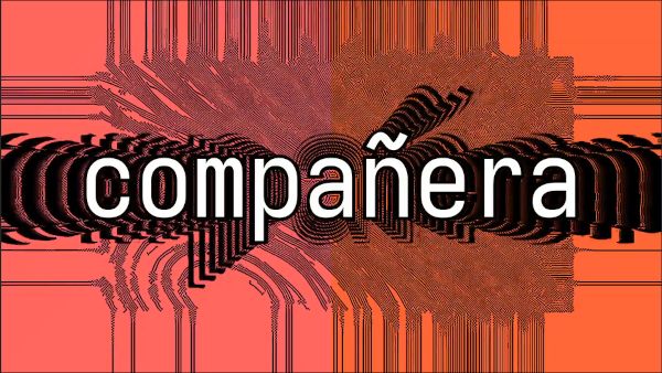 Video capture with the word "compañera".
