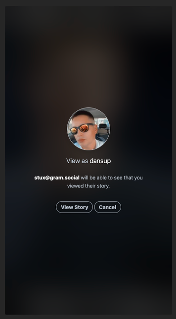 Screenshot of a federated story