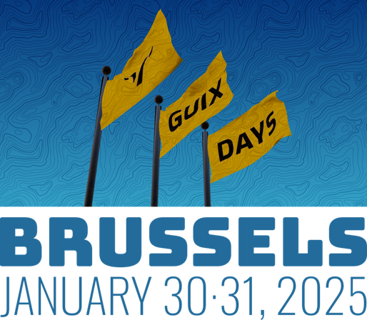 Image showing "Guix Days" flags and the date, 30-31 January 2025.