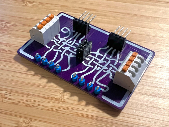 The front of a built Spy! Break! Inject! board.