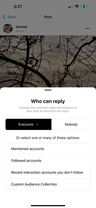 Pixelfed comment controls